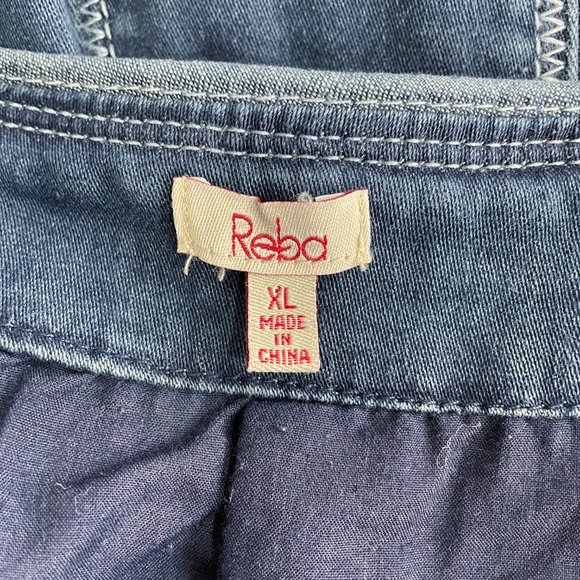 Reba Womens Blue Embellished Embroidered Studded Denim Jean Jacket  Size XL - Picture 2 of 12